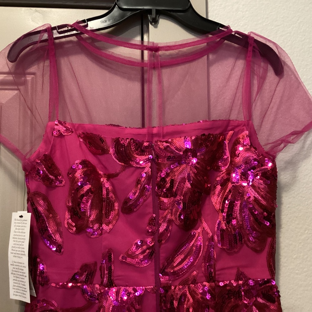 Maggy London Sequin Mesh Yoke Sheath Dress, size 2 - Picture 9 of 14